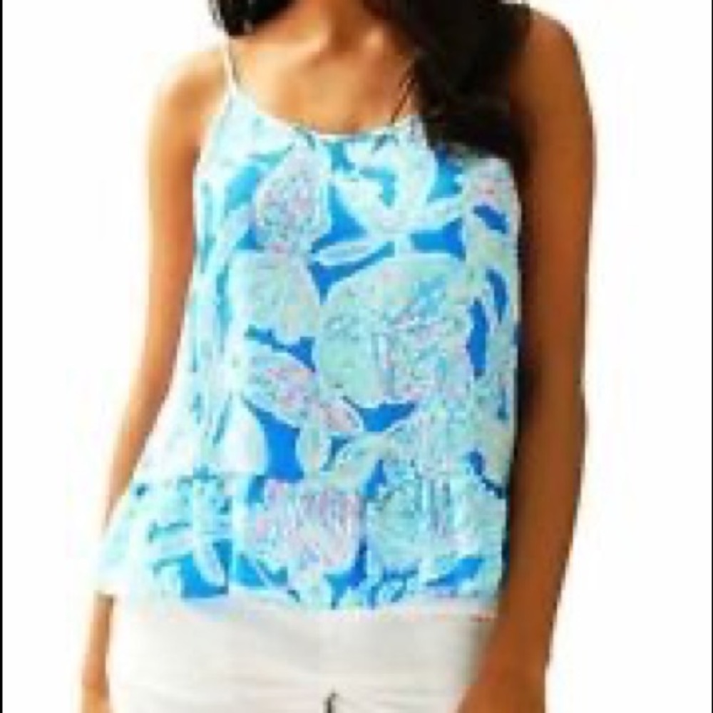 Lilly Pulitzer Bay Blue Into The Deep Coral Tank